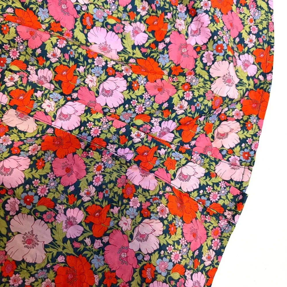 J.CREW Cinched Waist Cotton Floral Babydoll Mini Dress in Liberty Meadow Size 12